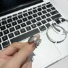 Pure silver 9999 half-window sterling silver ring, light luxury niche fashionable silver jewelry, versatile silver ring, gift for girlfriend and best friend