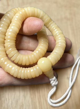 藏式108驼骨佛珠斜切手串