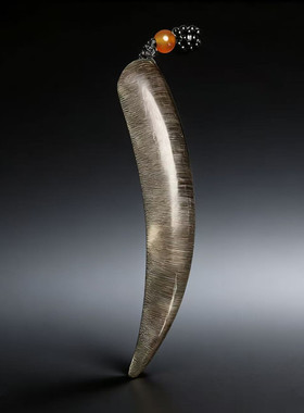 黑驴蹄子雕刻牙型佛珠吊坠配件