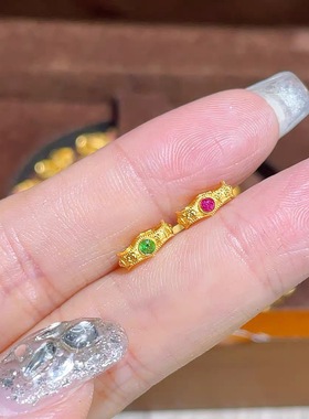 镀金六字真言双排隔扣diy配件手工编绳手链项链挂件手串文玩配饰