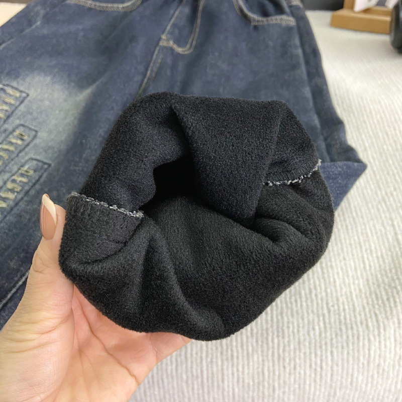 海洋家特价童装男女童潮牛仔裤中大童加绒长裤儿童秋冬一体绒裤子,淘宝优惠券,粉丝福利购,淘宝优惠卷