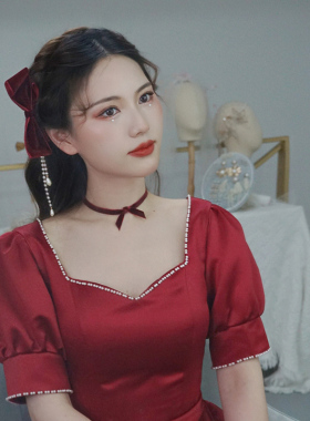 原创蝴蝶结流苏头饰在逃公主汉服