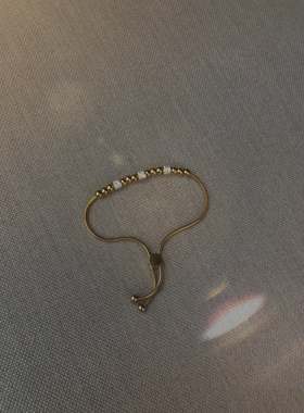 MORNINGMOON小众轻奢可调节拉扣手链手环金银色男女情侣首饰设计