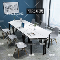 Splicing Meeting Table Trapezoid Creative Desk Negotiation Combined Aniseed Table Profiled Student Group Activity Room Table And Chairs