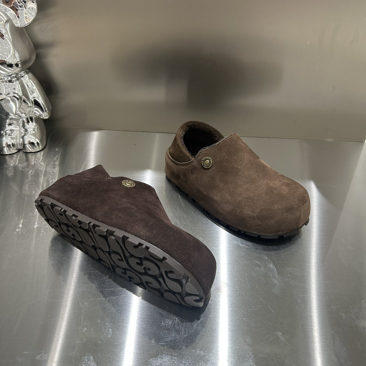 欧洲站女鞋牛皮~加薄绒可两穿全包一脚蹬增高小土豆软面豆豆勃肯,淘宝优惠券,粉丝福利购,淘宝优惠卷