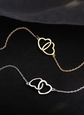 双环心形2026新简约项链女锁骨链女小众设计感网红ins风饰品礼物