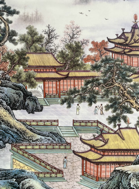景德镇客厅中式手绘瓷板画