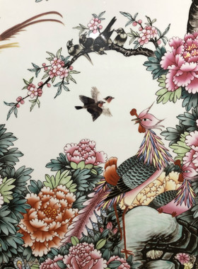名家手绘镂空实木框客厅装饰画
