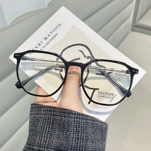 In ins прозрачные очки с ветром, женщины -близорукие отношения могут быть оснащены определенной степенью красного большого лица, показывающего лицо Лейни, зеркальное рамка для глаз