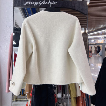 Xiaoxiangfeng Double-sided Cashmere Coat Women's 2024 Autumn and Winter Style New Short Temperament Wool Woolen Coat