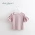 Đón áo phông hoạt hình áo phông ngắn tay 2019 váy hè cho bé gái mới mặc trẻ em lệch vai STX0361 - Áo thun