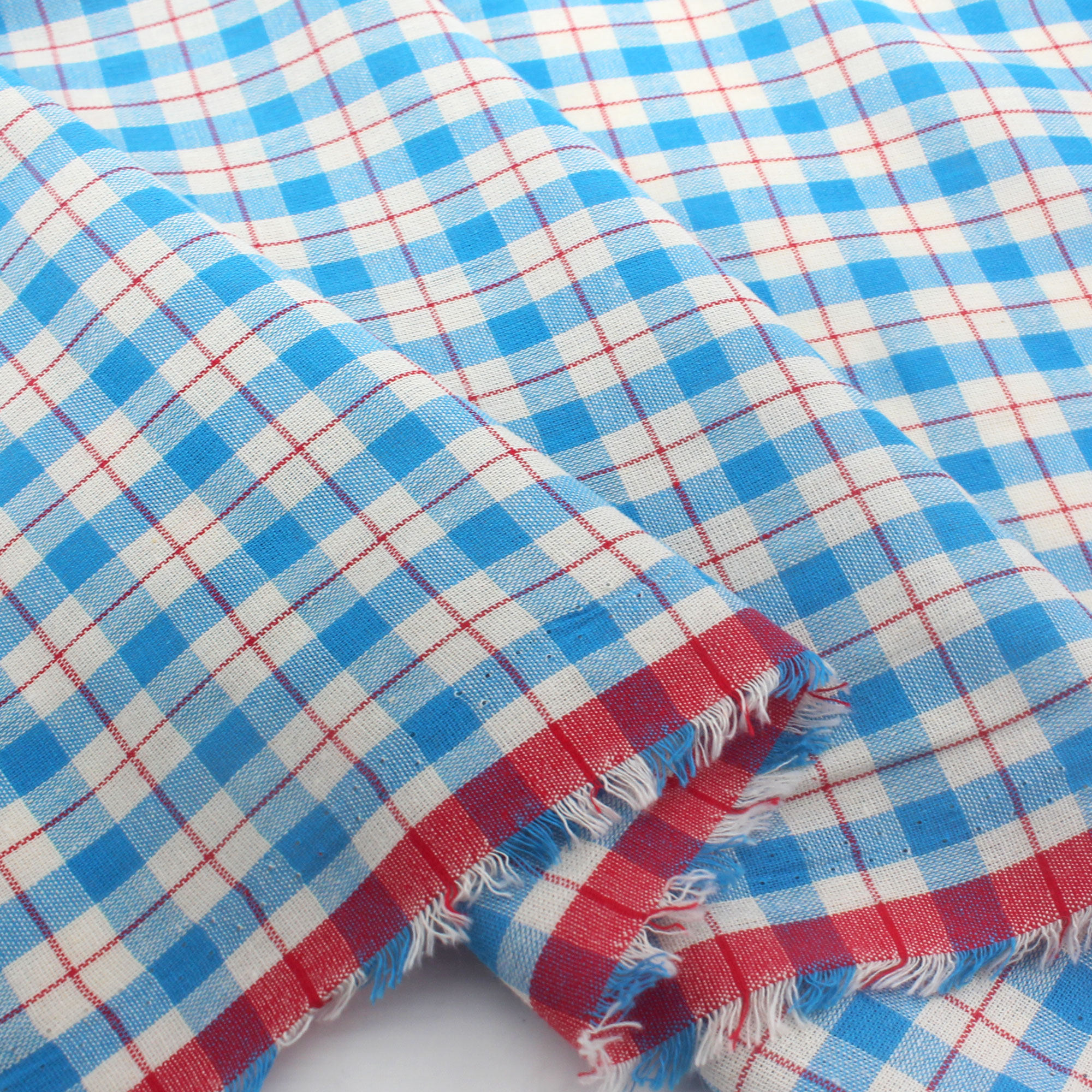 文艺先染色织浅蓝薄款全棉格子 服装连衣裙衬衫童装桌布窗帘面料,淘宝优惠券,粉丝福利购,淘宝优惠卷