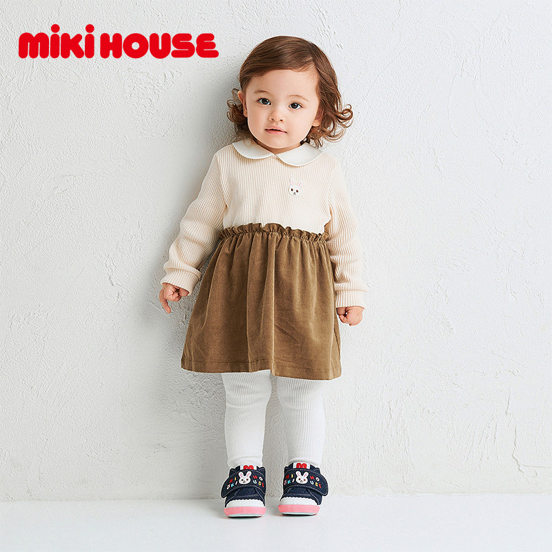 MIKIHOUSE日本制童装女童连衣裙娃娃领刺绣裙子女宝秋装2024新款,淘宝优惠券,粉丝福利购,淘宝优惠卷