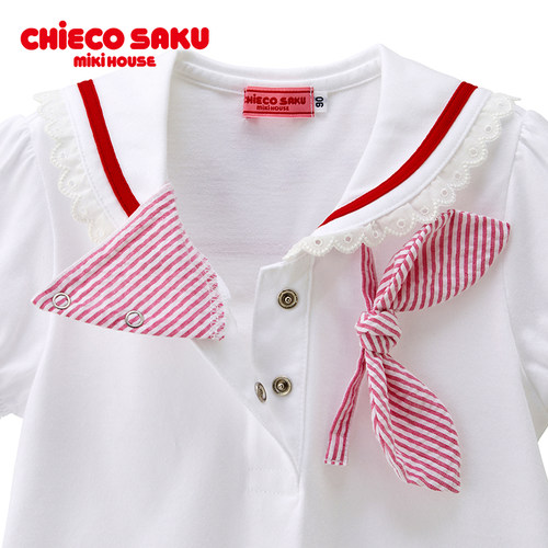 MIKIHOUSE日本制儿童短袖T恤卡通印花女童上衣夏季CHIECO SAKU - 图2