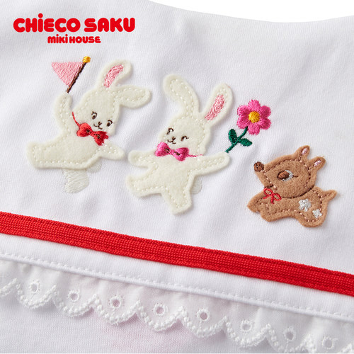 MIKIHOUSE日本制儿童短袖T恤卡通印花女童上衣夏季CHIECO SAKU - 图1