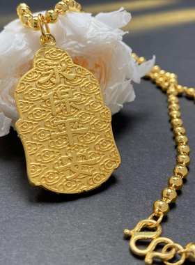 金包银佛头999足金包足银不褪色耐磨男女士黄金如来佛吊坠送礼