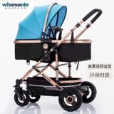 Складная детская коляска с сидением на четырех колесах, можно сидеть и лежать, амортизация