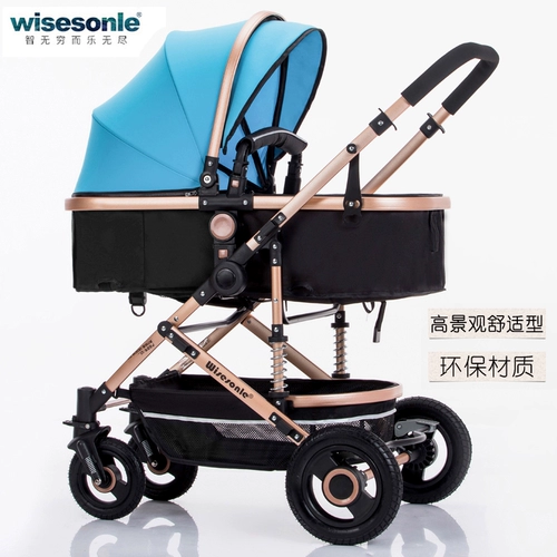 Складная детская коляска с сидением на четырех колесах, можно сидеть и лежать, амортизация