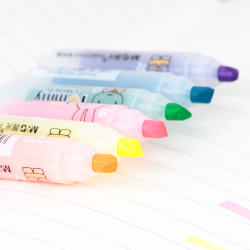 晨光迷你彩色荧光笔套装便携小巧小学生划重点记号笔手账标记笔 - 图2