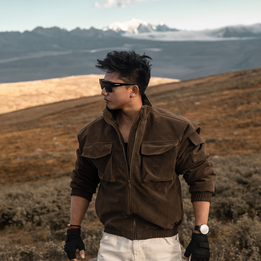 同素异形美式翻毛皮棉服夹克休闲风立领拉链夹克男黑色工装风外套,淘宝优惠券,粉丝福利购,淘宝优惠卷