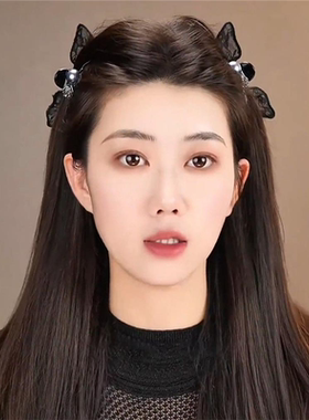 黑色精灵2026年新款刘海夹侧边夹小抓夹蝴蝶结发夹韩系迷你盘发器