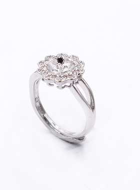 diy珠子925银黄金色琥珀戒指空托