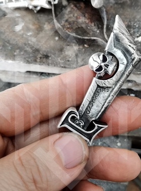 泰银复古游戏魔兽世界灰烬使者吊坠十字军之剑项链部落联盟