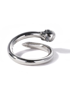 复古新品设计原创缠绕钉子骷髅指环泰银潮男简约个性暗黑戒指