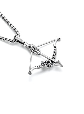 【追矢梦航】泰银3d立体弓箭项链男吊坠高级感挂饰原创设计