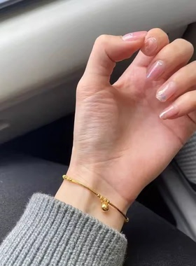 金色转运珠手链女轻奢小众精致