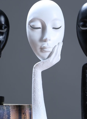 轻奢人脸面具艺术摆件创意家居客厅电视柜酒柜美甲店办公室装