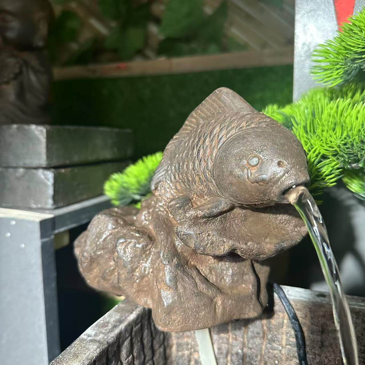 中国风禅意复古蝉造型鱼缸上面流水造景专用鱼流水花盆鱼缸流水,淘宝优惠券,粉丝福利购,淘宝优惠卷