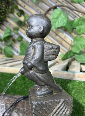 中国风禅意流水复古风小和尚造型