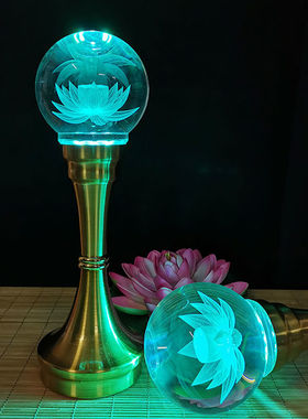 2023新款金丝插电充电莲花灯一对七彩灯光合金灯身可定色变光荷花