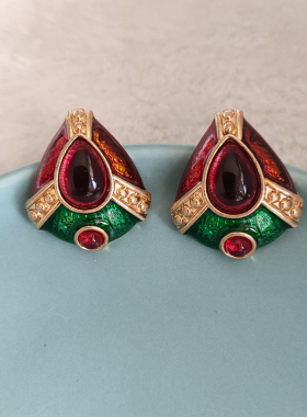 中古vintage古董复刻耳饰复