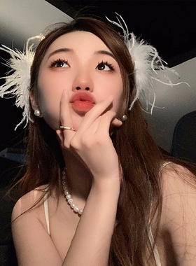 发夹边夹发卡羽毛超仙气质高级感