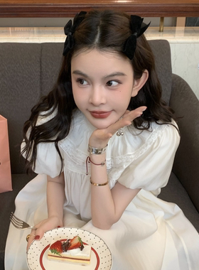 周美美同款黑色丝绒蝴蝶结发夹