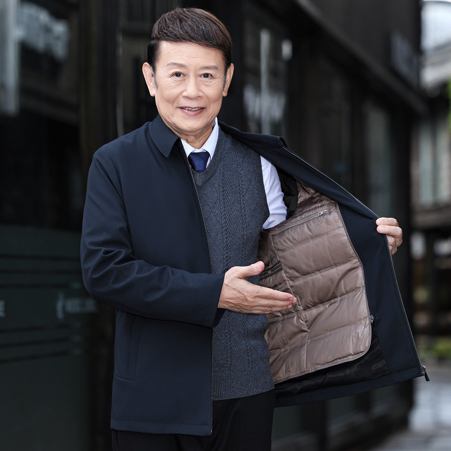 皮尔卡丹男士羽绒服可拆卸内胆保暖加厚中老年冬装爸爸外套鹅绒服