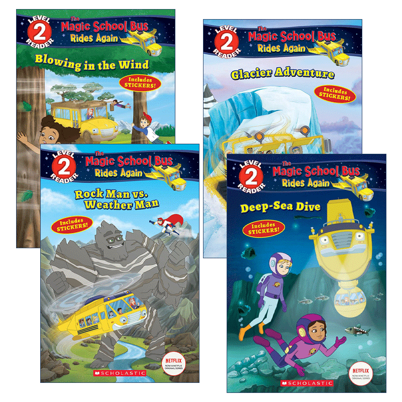 英文原版 Magic School Bus Rides Again Scholastic Reader Level 2神奇校车再出发分级读物2系列4册英文版进口英语原版书籍-图1