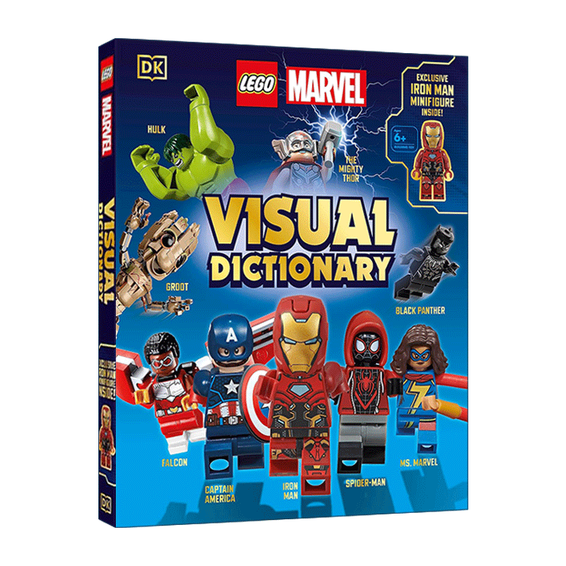 英文原版 LEGO Marvel Visual Dictionary 乐高漫威视觉词典精装 附漫威人偶 英文版 进口英语原版书籍 - 图0