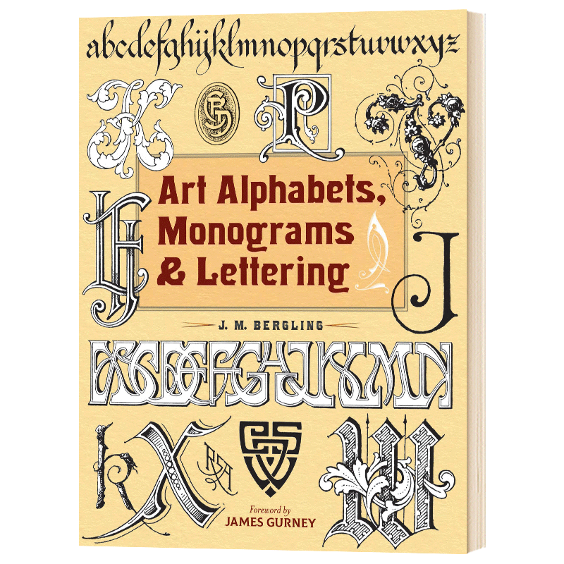 艺术字母花押字和手写体英文原版 Art Alphabets Monograms and Lettering英文版 JM Bergling进口英语书籍-图0