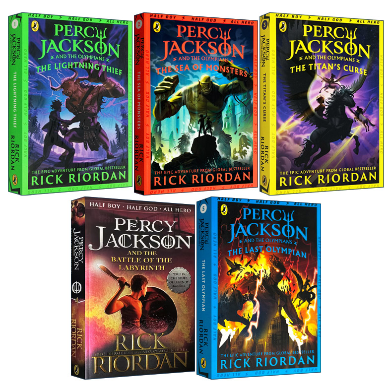 第一季五部曲 波西杰克逊系列5册全套 英文原版 Percy Jackson Rick Riordan 神火之盗 魔兽之海 巨神之咒 迷宫之战 英语书籍