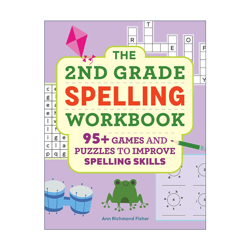 英文原版 The 2nd Grade Spelling Workbook 二年级拼写练习册 边玩边学 填字游戏 谜题 单词积累 英文版 进口英语原版书籍