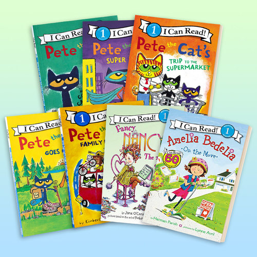 I can read第一阶段Level1级别英文原版Pete the Cat皮特猫 糊涂女佣Fancy Nancy小俏妞南茜icanread分级英语绘本 - 图0