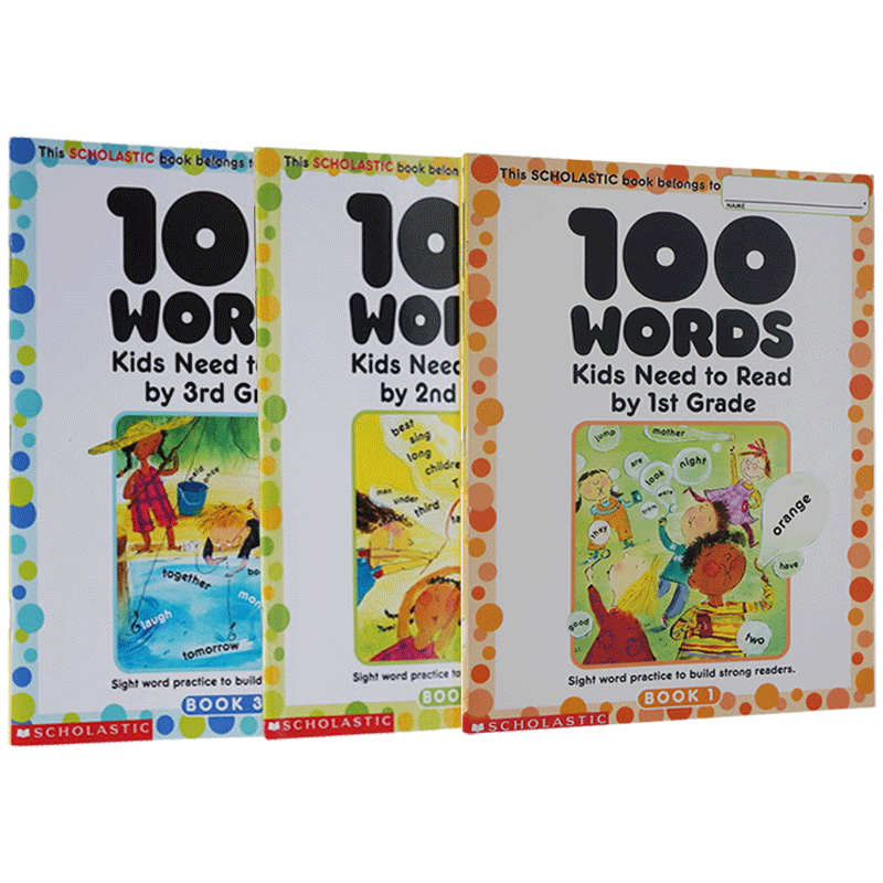 Words Kids Need to Read 100个词汇美国小学1-3年级必须掌握100个单词英文原版 sight word练习册进口英语书籍SightWords高频词-图0