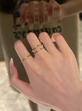 时尚五件套~素圈戒指套装显手细