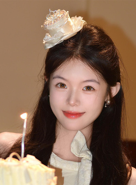 甜美公主生日part蛋糕发夹女蕾丝