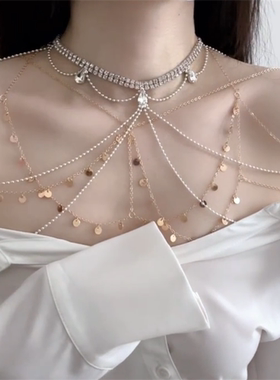 火爆辣妹性感亮片闪钻胸链身体链