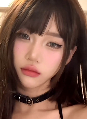 甜酷辣妹黑色项链小众高级