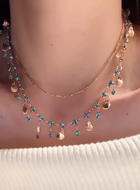 贝母扇形吊坠项链小众轻奢高级感